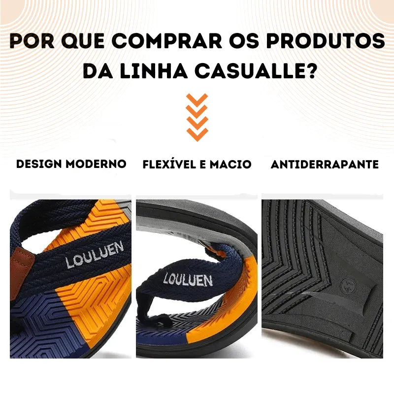 Chinelo Masculino com Tiras de Tecido Casualle - Alleganza