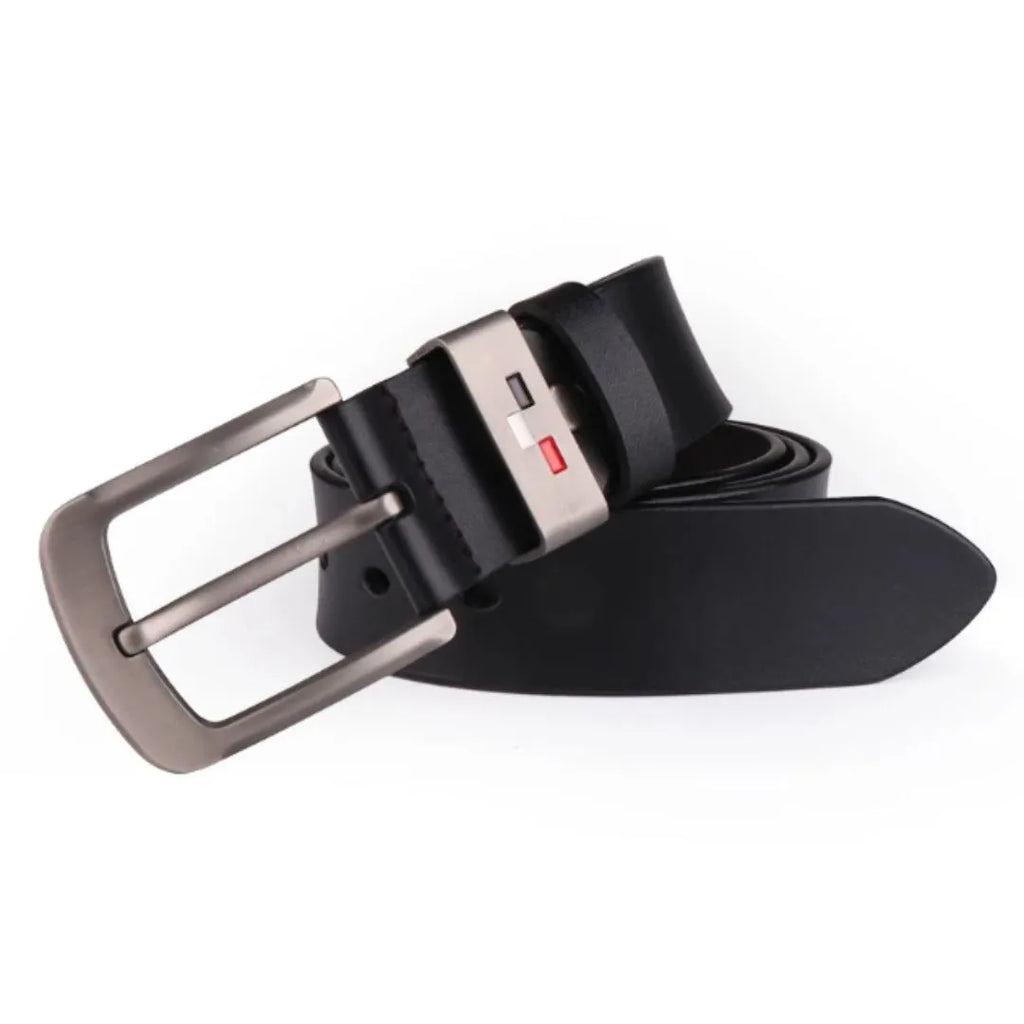 Cinto Casual Masculino de Couro na cor preto