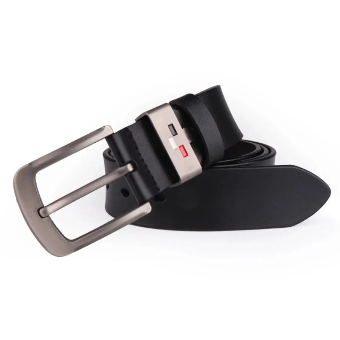 Cinto Casual Masculino de Couro na cor preto