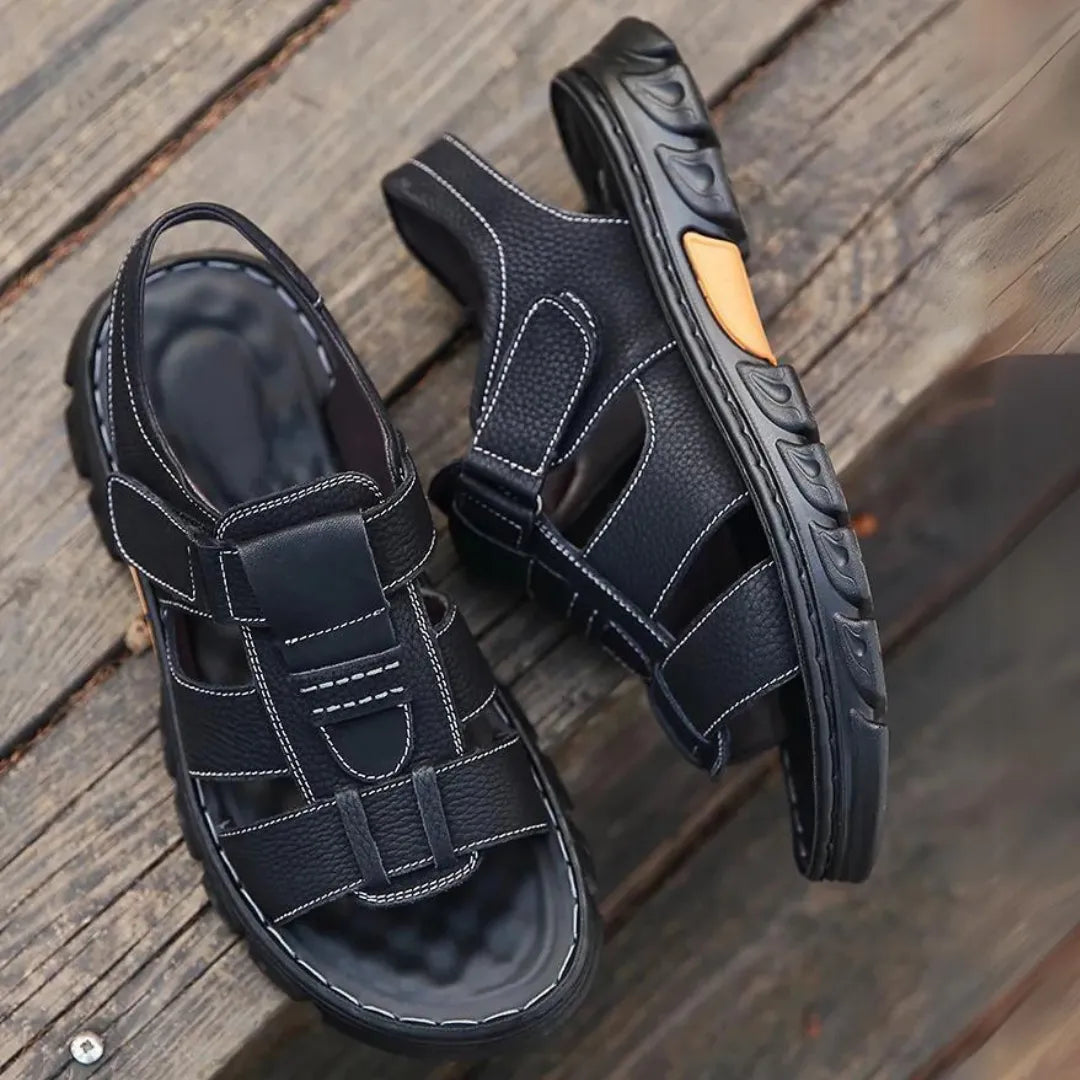 Sandália Masculina Ortopédica de Couro | Allegante Comfort - Alleganza