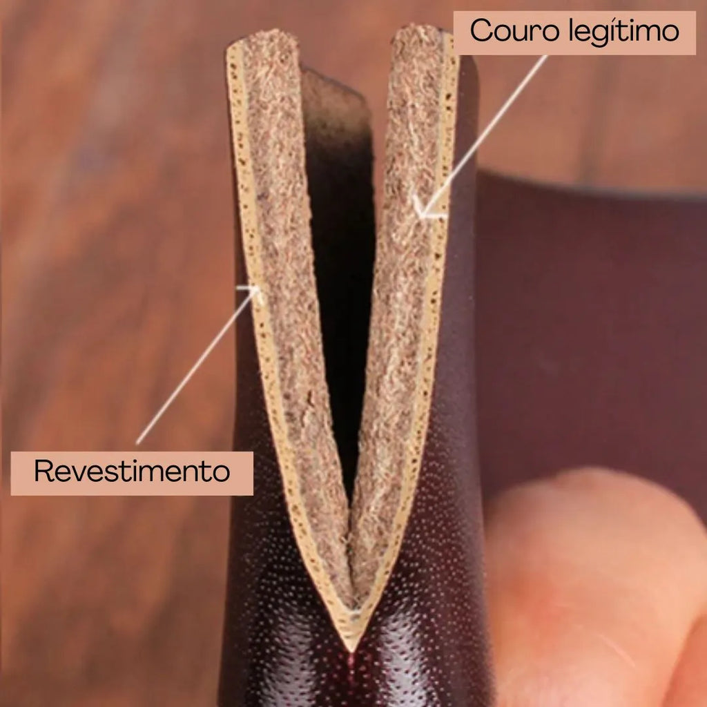 detalhe do couro legítimo do Cinto Casual Masculino de Couro