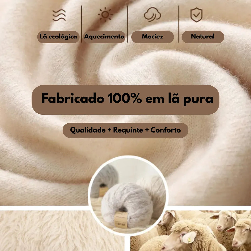 Cachecol Longo 100% Lã Pura | Allegante Scarf - Alleganza