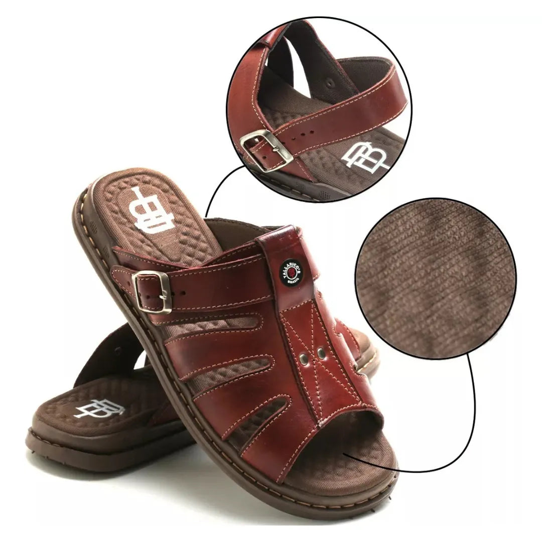 Sandália Masculina Ortopédica de Couro | Allegante Comfort II - Alleganza