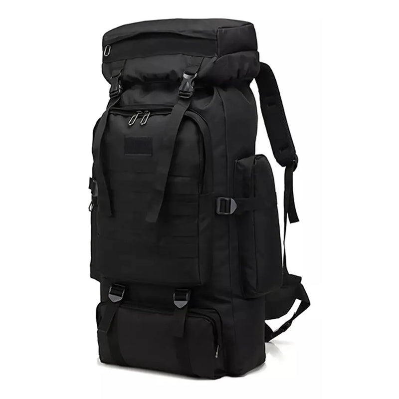 Mochila Cargueira 70 litros na cor preto em vista lateral
