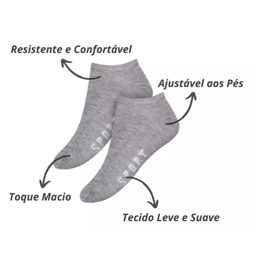 Kit 6 Pares Meias Soquete Adulto Basicalle - Alleganza