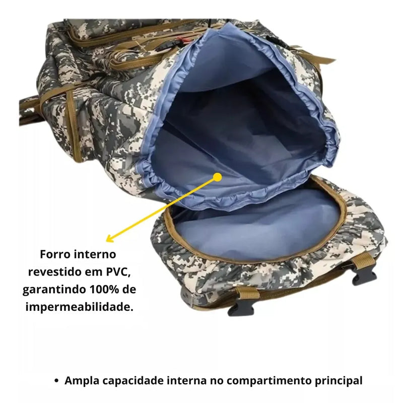 Mochila Cargueira 70 litros compartimento unico