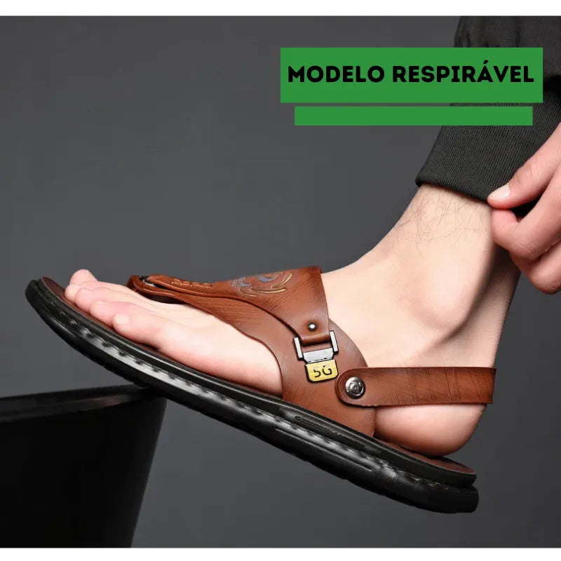 Sandália Masculina de Couro Allegante - Alleganza