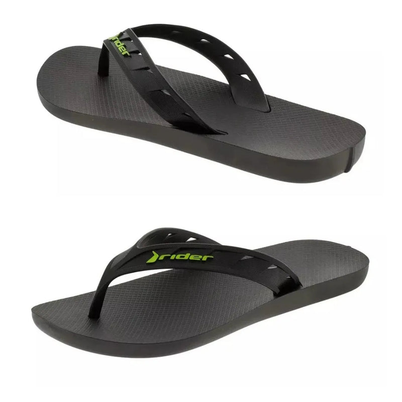Vista frontal do Chinelo Allegante Rider preto