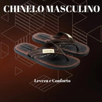 Chinelo Masculino com Tiras em Couro | Allegante - Alleganza