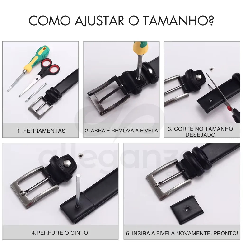 Cinto Masculino Clássico de Couro Legítimo | Allegante Business - Alleganza