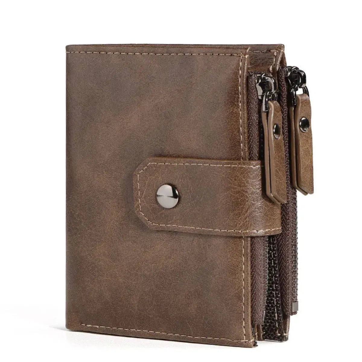 Carteira Masculina de Couro com Zíper e Proteção RFID – Allegante Ziper