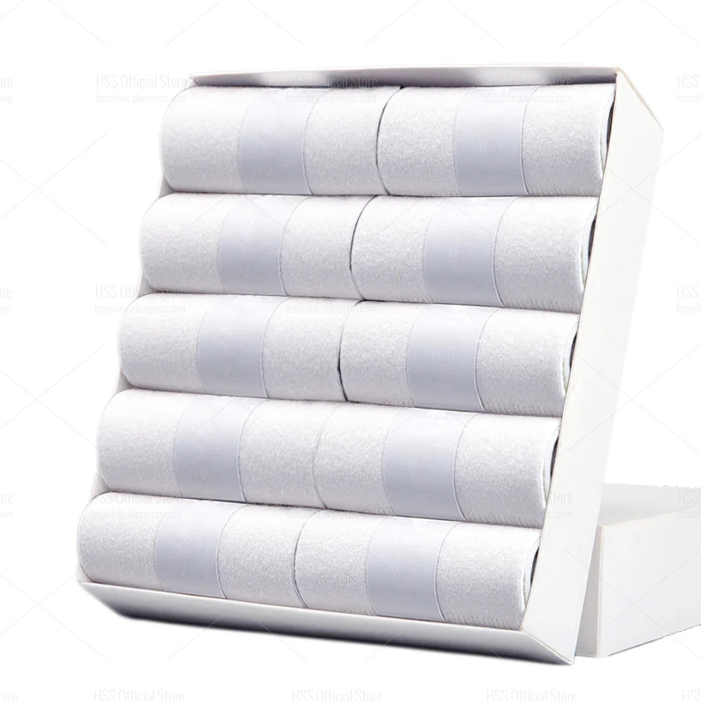 10 pares das Meias Sociais 100% Algodão Antibacteriano na cor branco