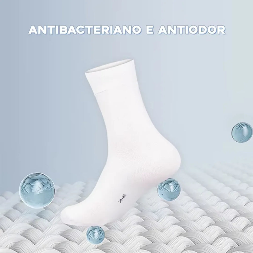 Kit 6 Pares Meias com Algodão Antimicrobiano - Alleganza