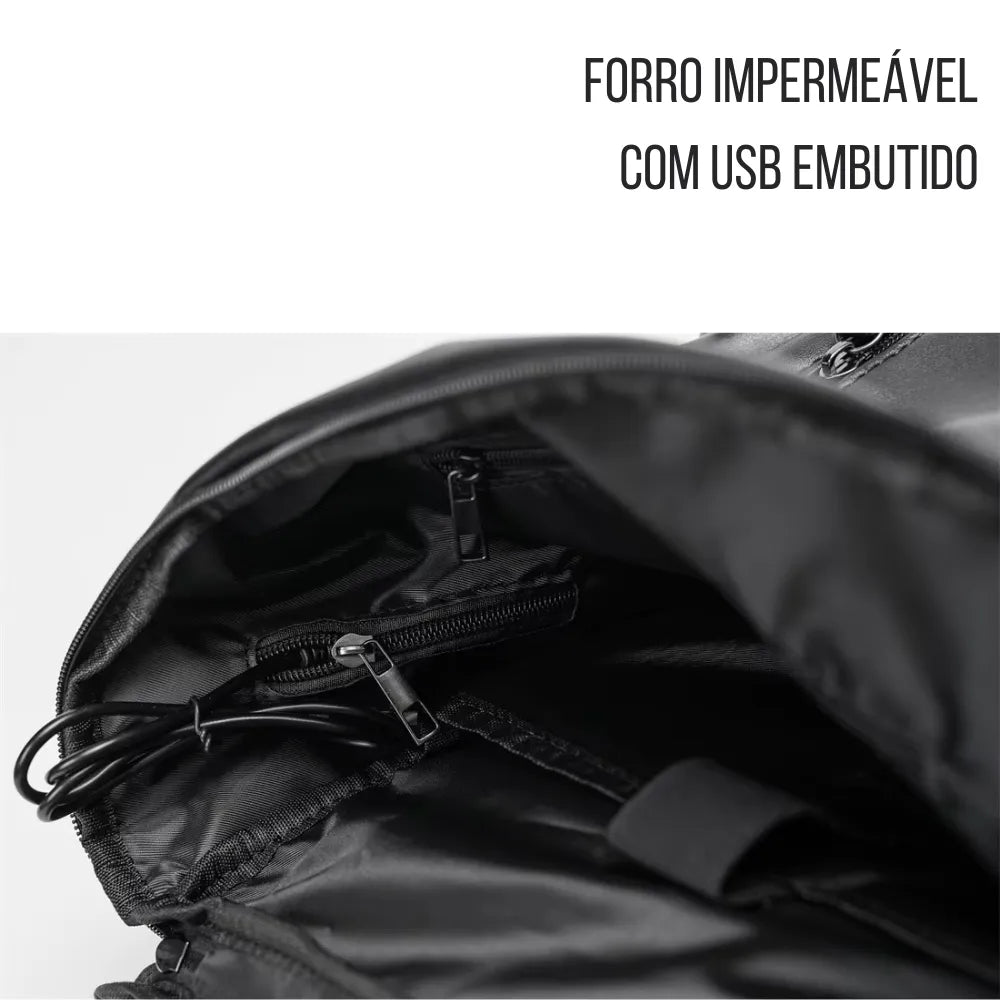 Mochila Executiva de Couro Premium + USB | Allegante Leather II