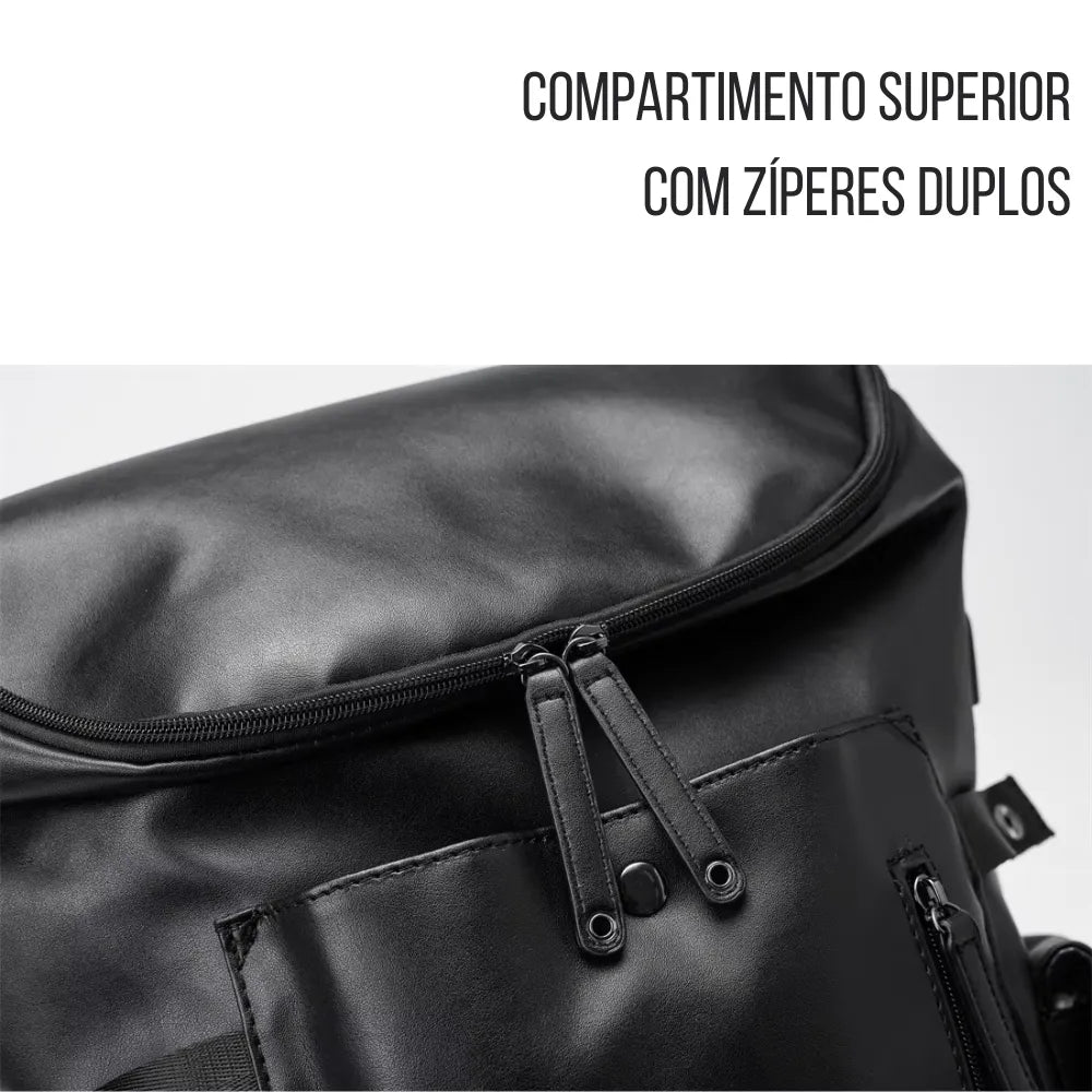 Mochila Executiva de Couro Premium + USB | Allegante Leather II