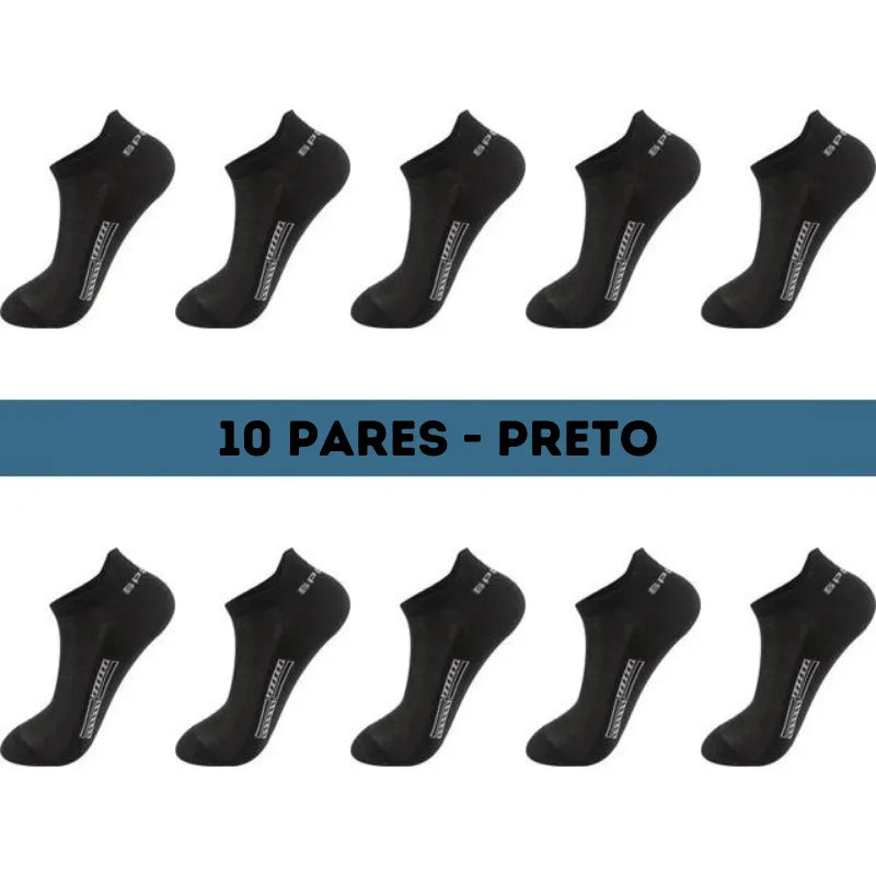 Kit Meias Soquete de Algodão - 10 pares - Alleganza