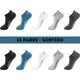 Kit Meias Soquete de Algodão - 10 pares 10 pares - SORTIDO