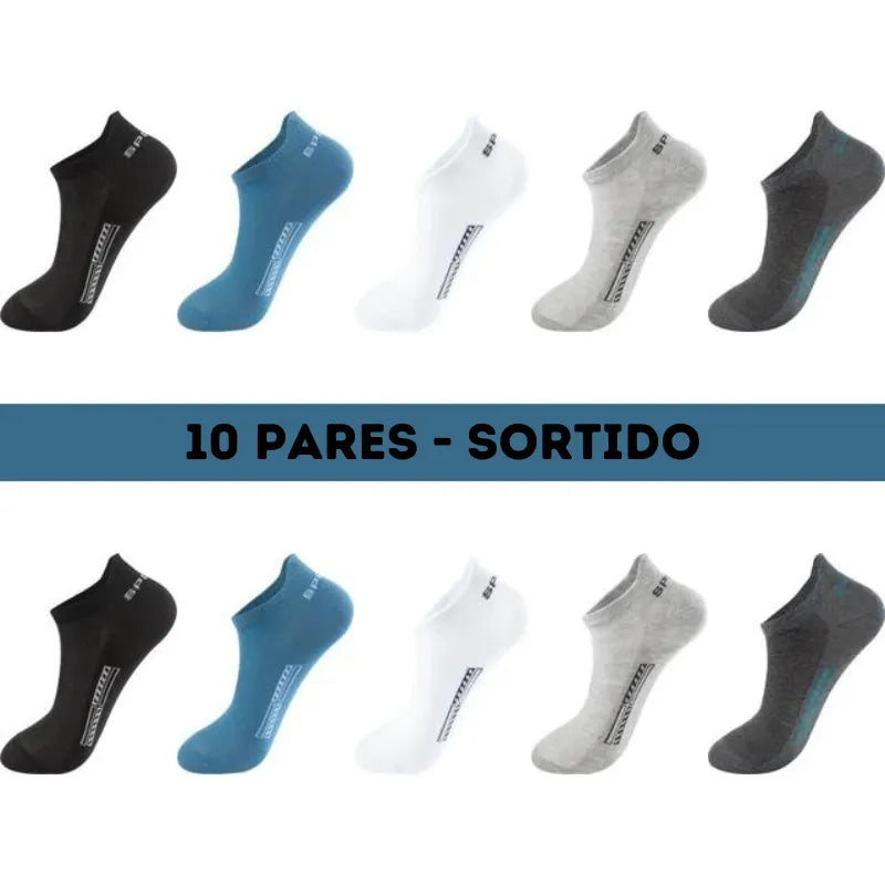 Kit Meias Soquete de Algodão - 10 pares - Alleganza