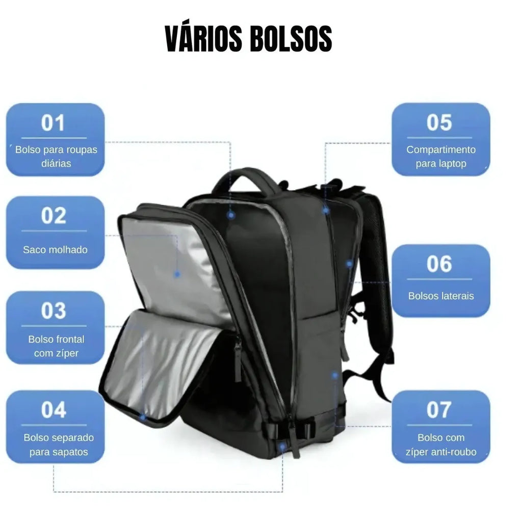 Mochila Executiva 50L Impermeável Casualle Pack - Alleganza