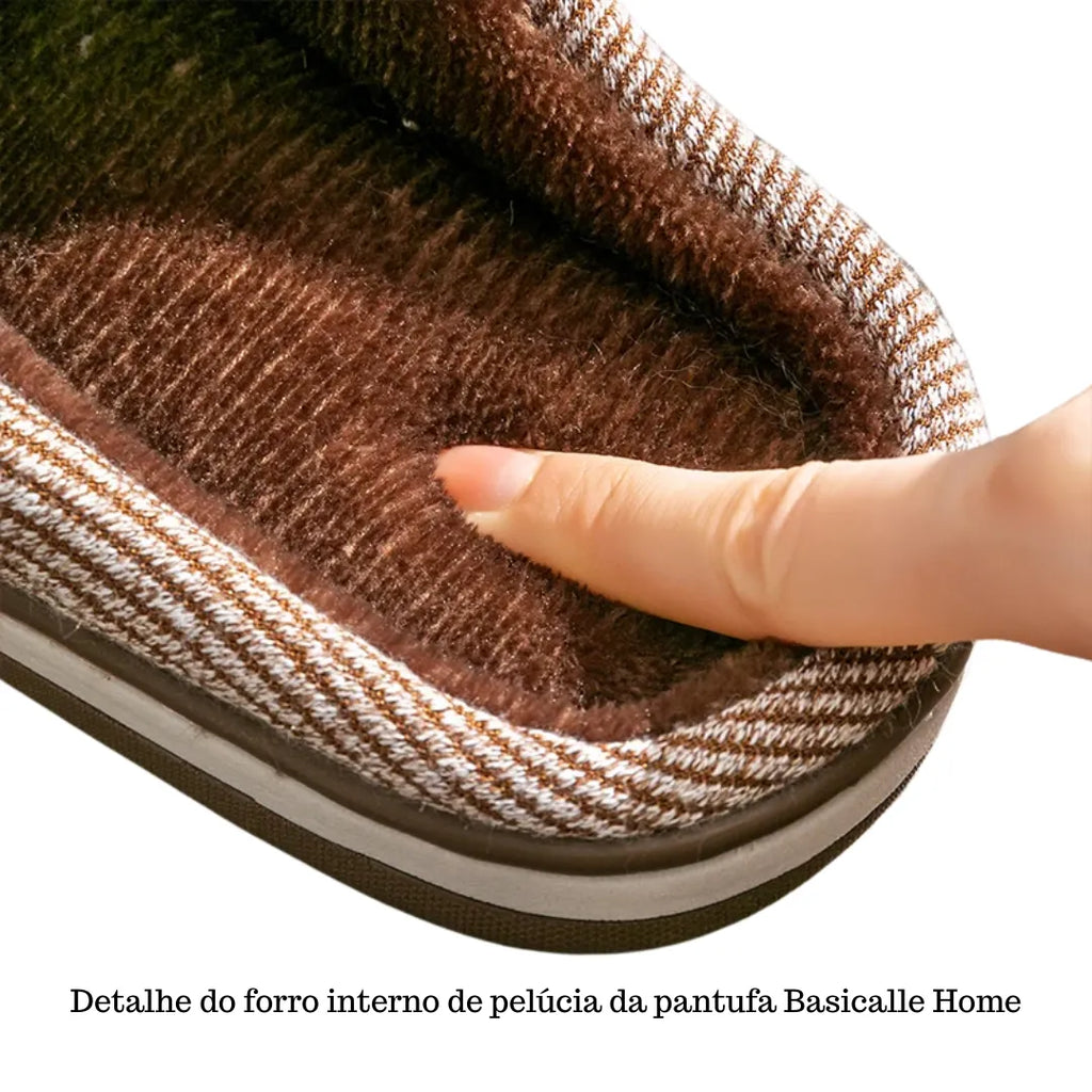 Pantufa de Inverno Basicalle Home - MARROM - Alleganza