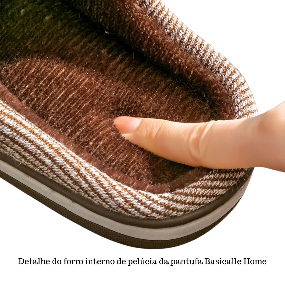 Pantufa de Inverno Basicalle Home - MARROM - Alleganza