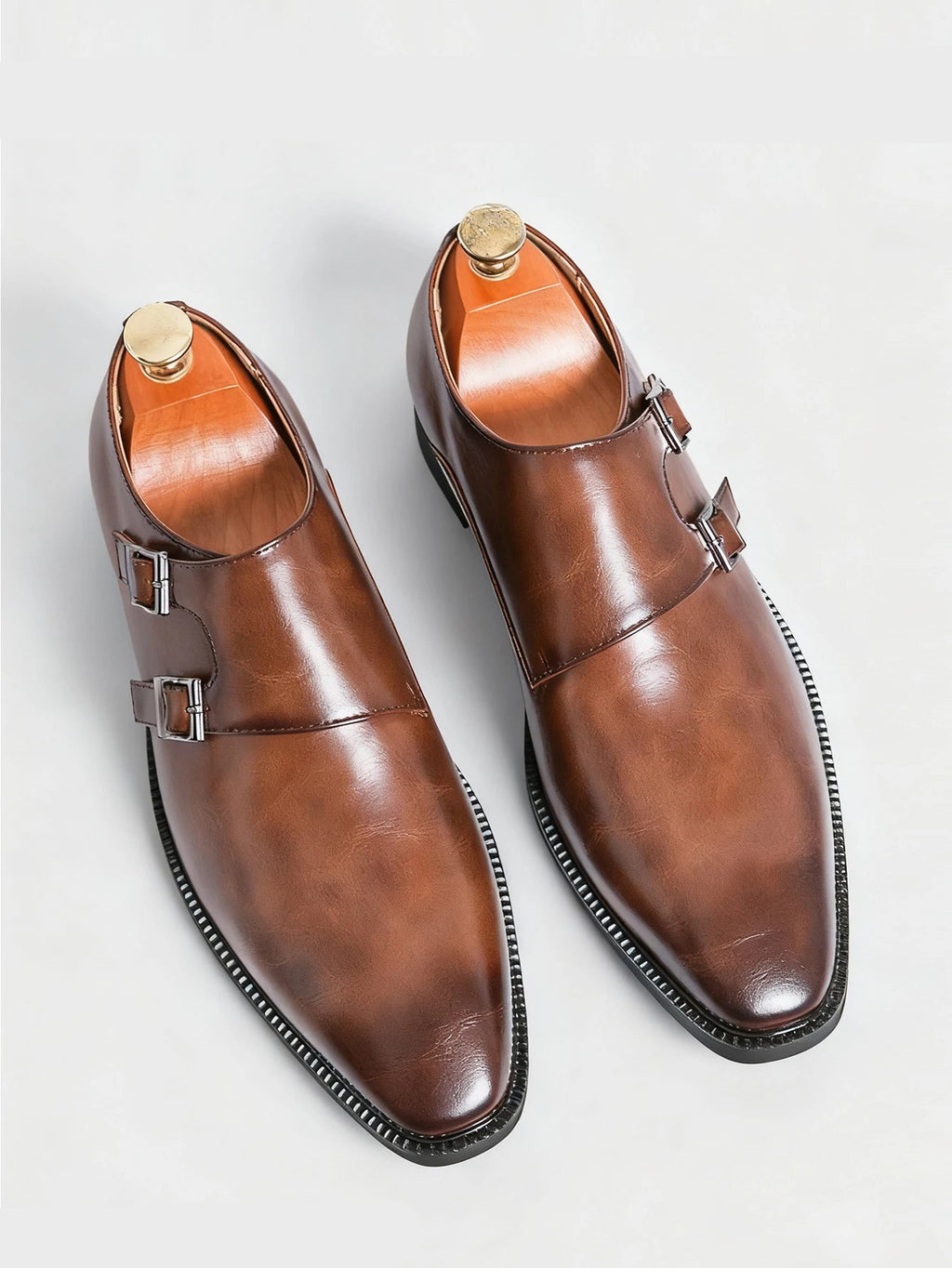 Sapato Social Masculino Monk com Fivela em Couro PU | Allegante Monaco