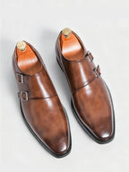 Sapato Social Masculino Monk com Fivela em Couro PU | Allegante Monaco