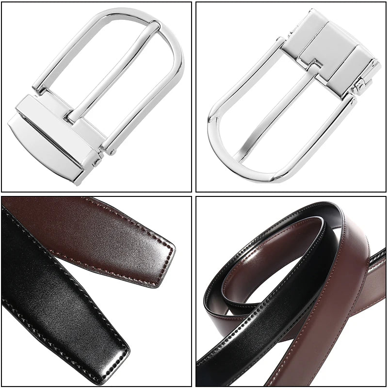 Fivela de zinco reversível do cinto Vatlty em detalhe