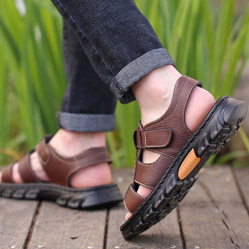 Sandália Masculina Ortopédica de Couro | Allegante Comfort - Alleganza