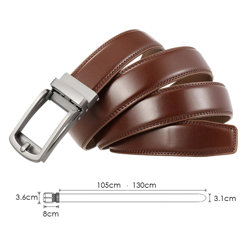 Largura de 3,1 cm do cinto executivo em destaque, com demais medidas do cinto