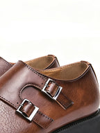 Sapato Social Masculino Monk com Fivela em Couro PU | Allegante Monaco