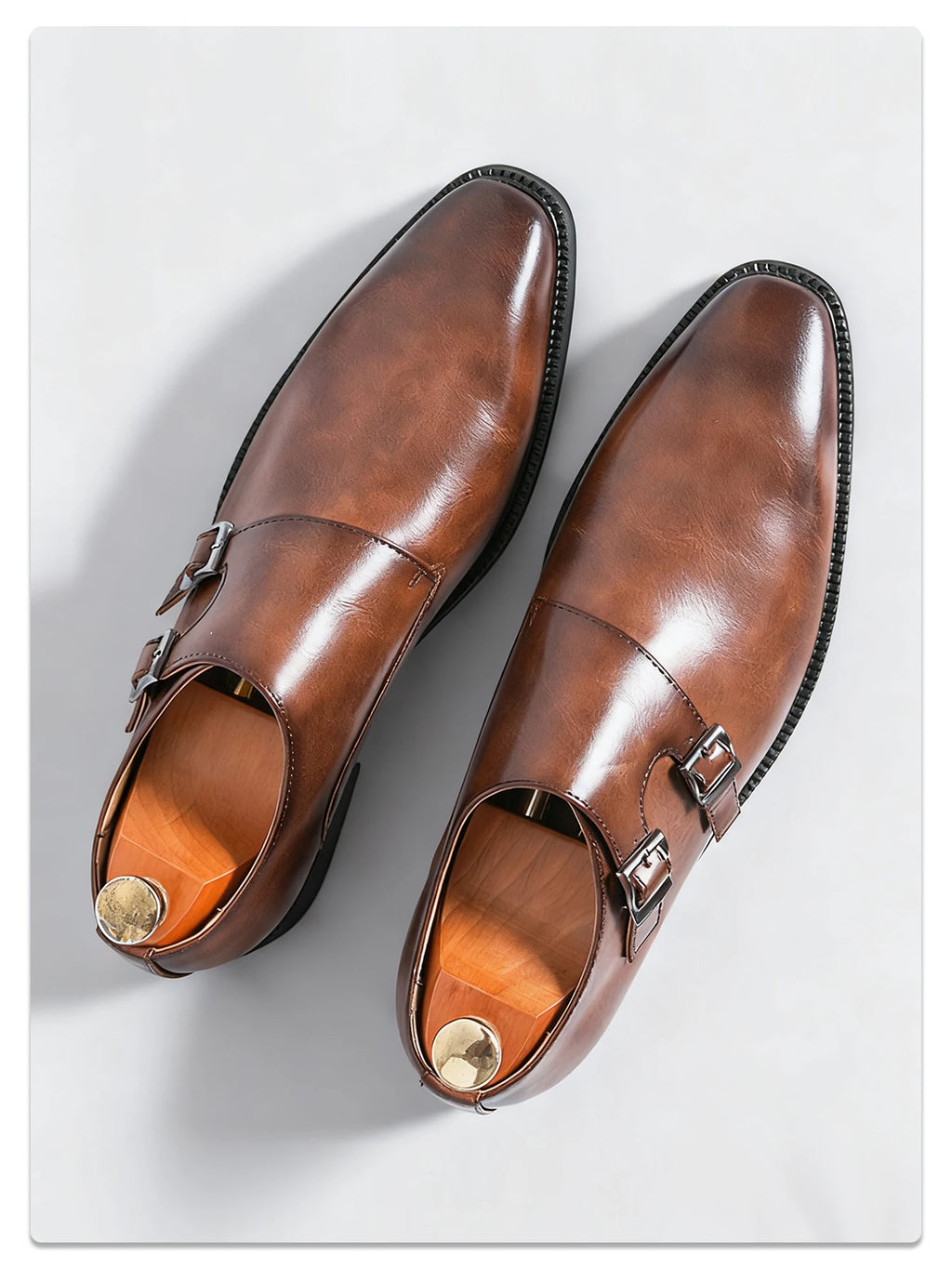 Sapato Social Masculino Monk com Fivela em Couro PU | Allegante Monaco