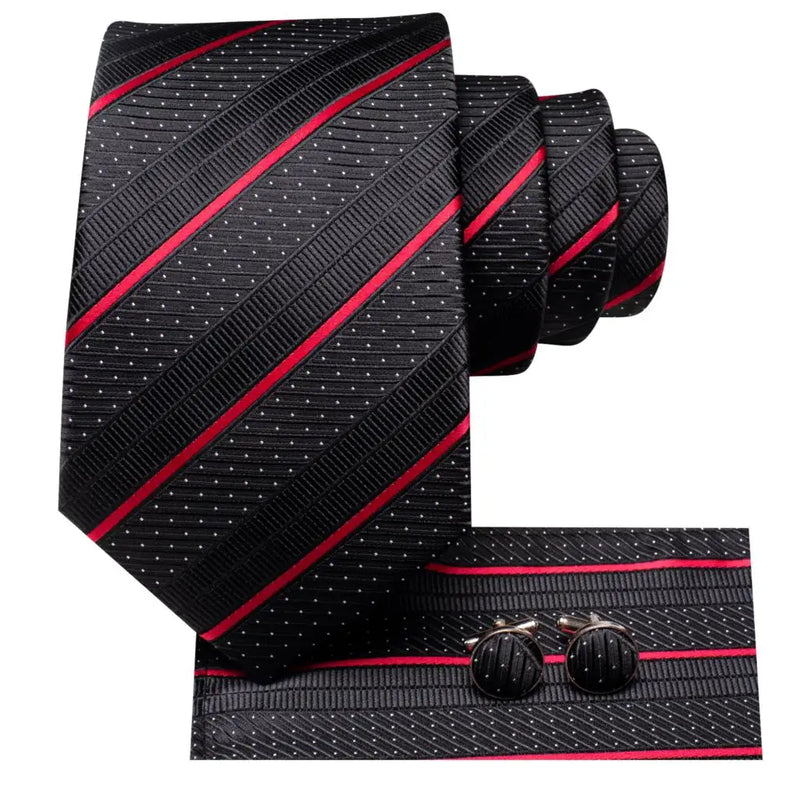 conjunto completo: gravata, lenço e abotoaduras Allegante Business em fundo neutro