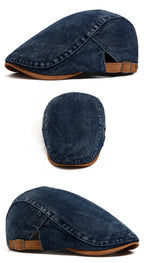 Boina Casualle Denim azul-escuro em três ângulos