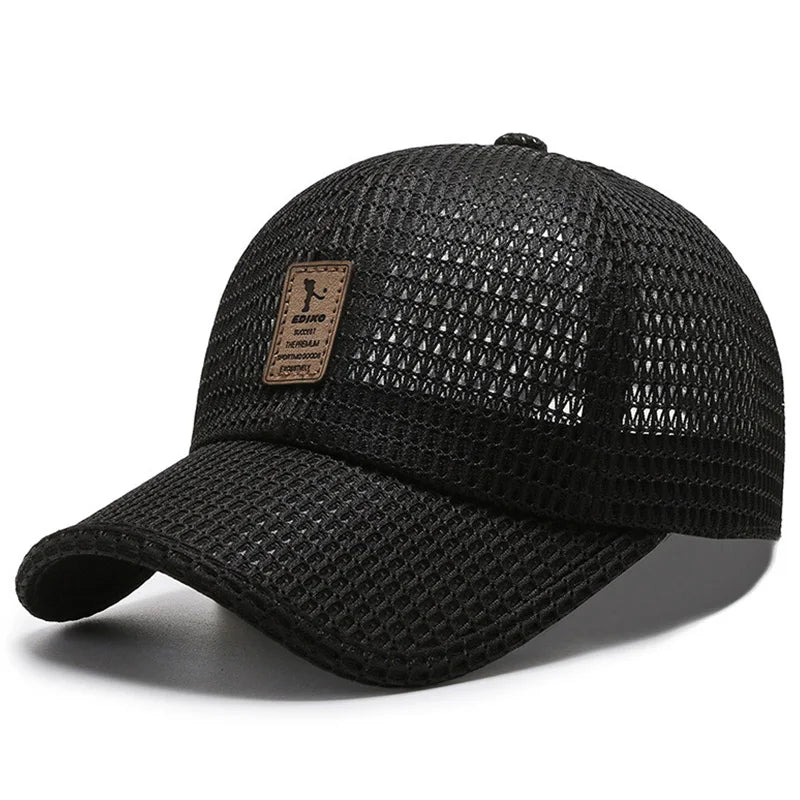 Boné preto respirável com malha na cor preto