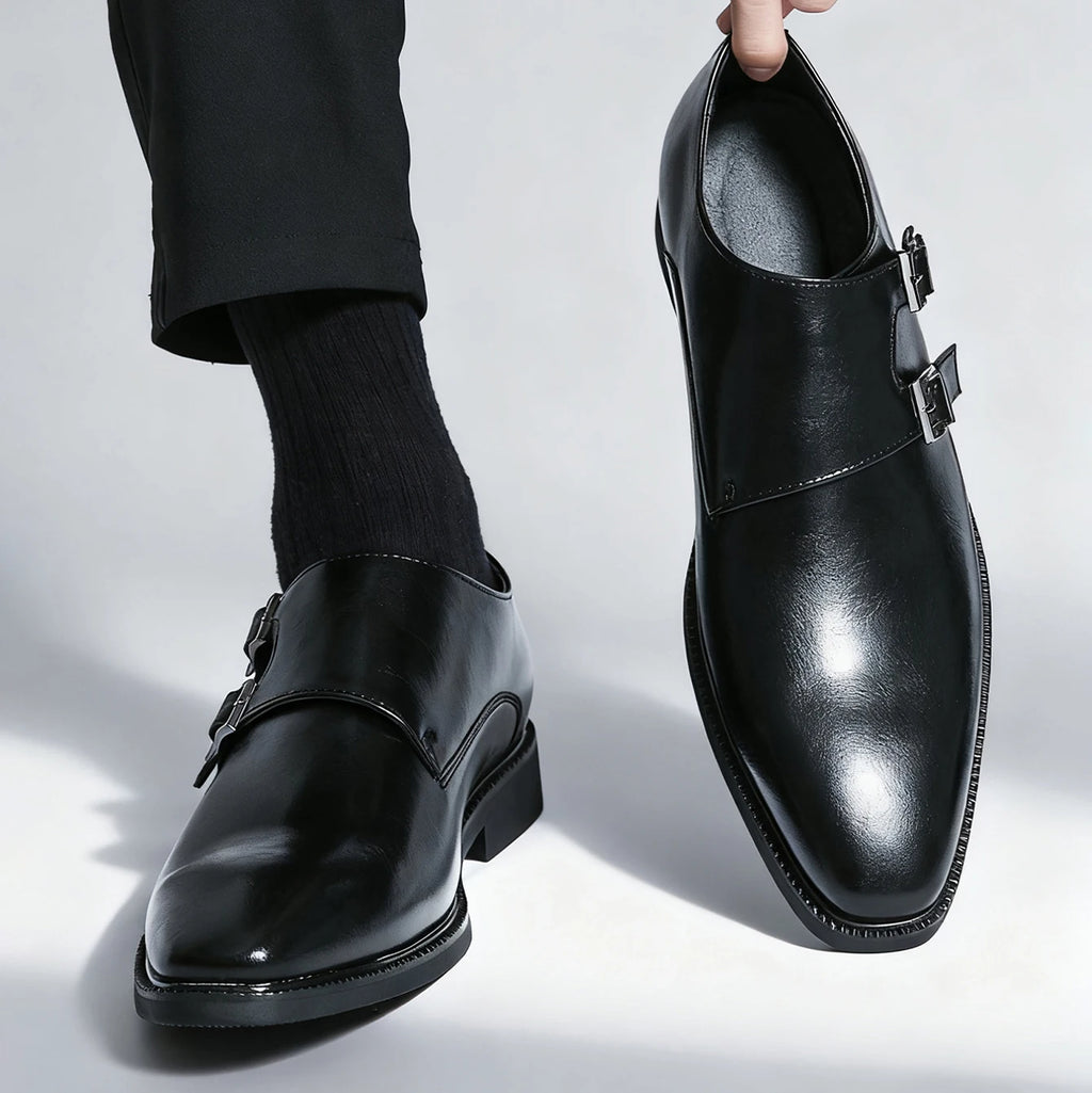 Sapato Social Masculino Monk com Fivela em Couro PU | Allegante Monaco