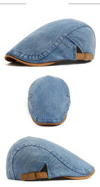 Boina Casualle Denim azul-claro em três ângulos
