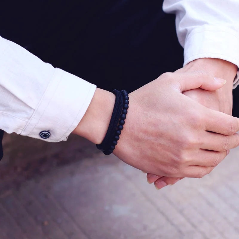 Kit Pulseiras Masculinas Vermelhas Ajustáveis – 2 Peças | Allegante Duo