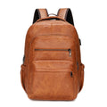 Mochila Masculina de Couro Legítimo com USB – Grande, Elegante e Funcional