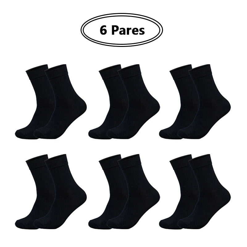 Kit 6 Pares Meias 100% Algodão Antimicrobiano