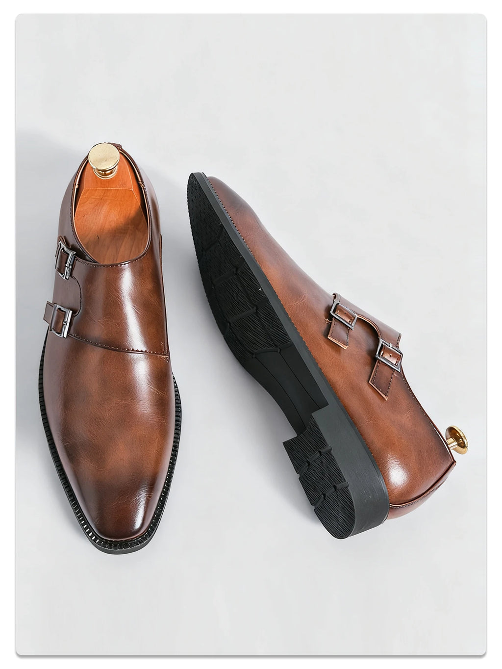 Sapato Social Masculino Monk com Fivela em Couro PU | Allegante Monaco