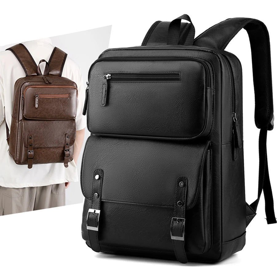 Mochila Executiva de Couro Premium com Aba | Allegante Urban Pro