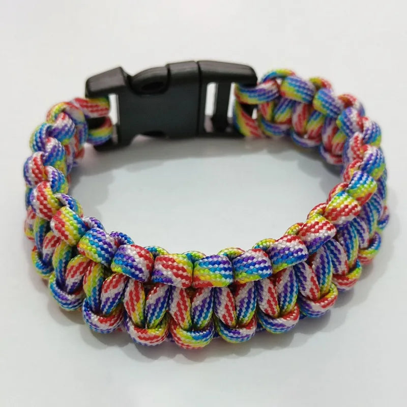Pulseira Tática de Sobrevivência Paracord em Cordão Resistente