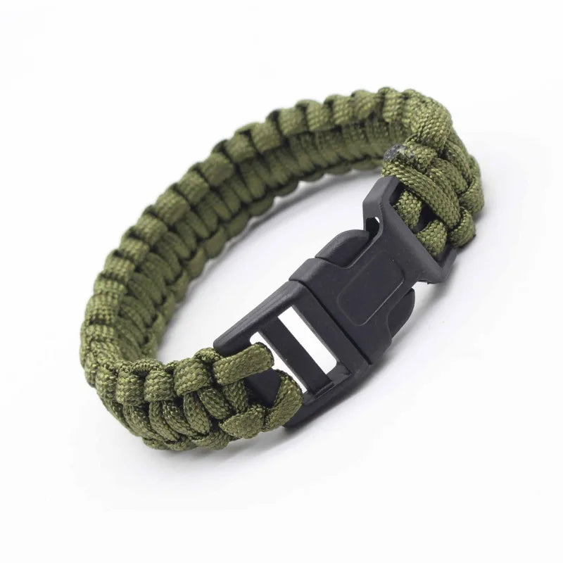 Pulseira Tática de Sobrevivência Paracord em Cordão Resistente