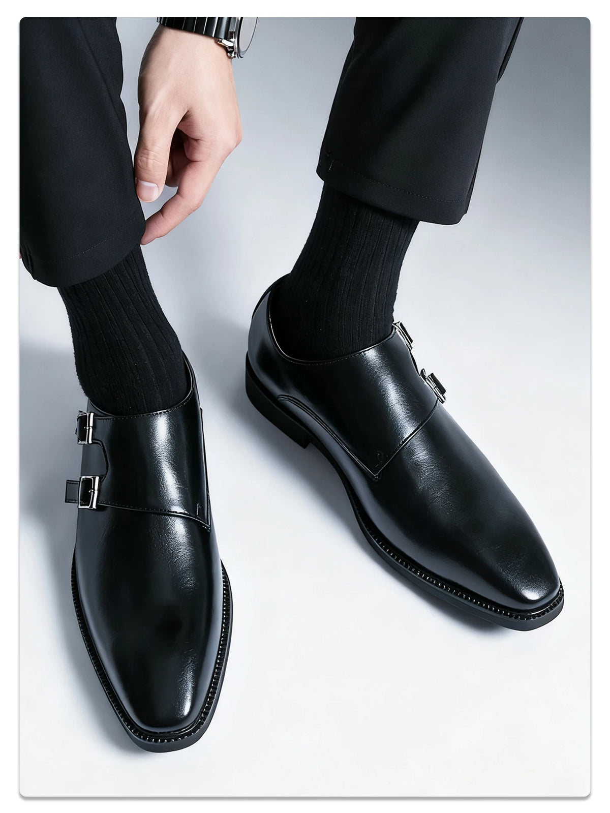 Sapato Social Masculino Monk com Fivela em Couro PU | Allegante Monaco