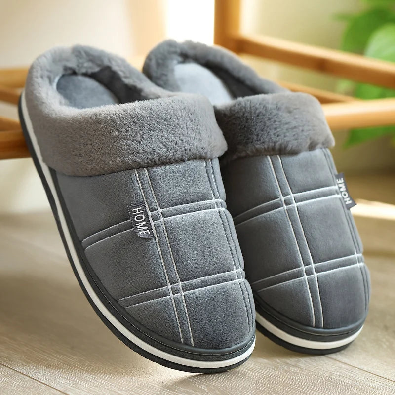 Pantufa Masculina Peluciada Basicalle Relax II na cor cinza