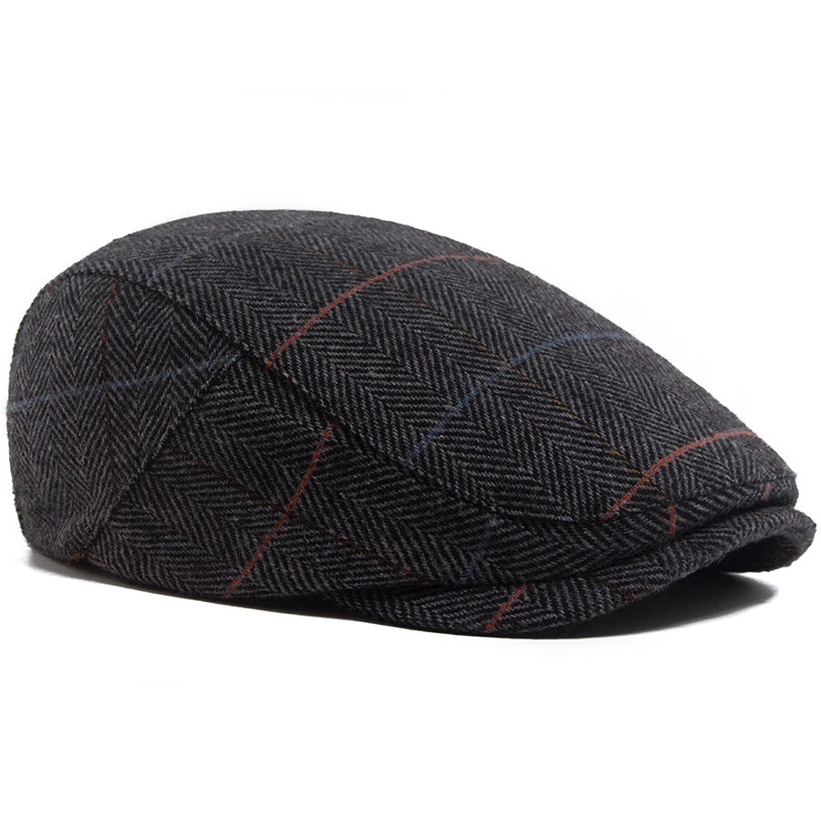 Boina Masculina Xadrez em Mistura de Lã | Casualle Highland