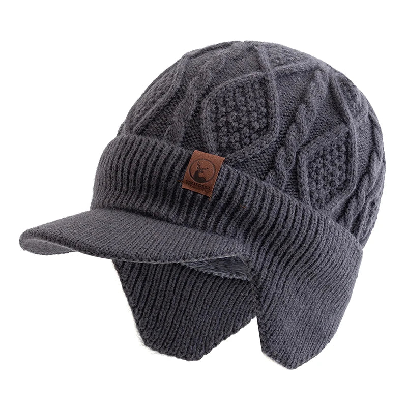 Gorro Tricotado com Protetor de Orelhas | Casualle Winter na cor cinza