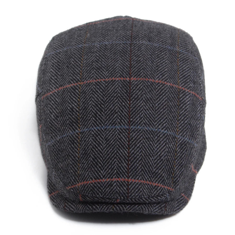 Boina Masculina Xadrez em Mistura de Lã | Casualle Highland