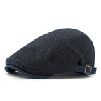 Boina flat cap Casualle Bristol azul-marinho vista lateral